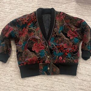 Vintage Velvet Floral Jacket Sz M